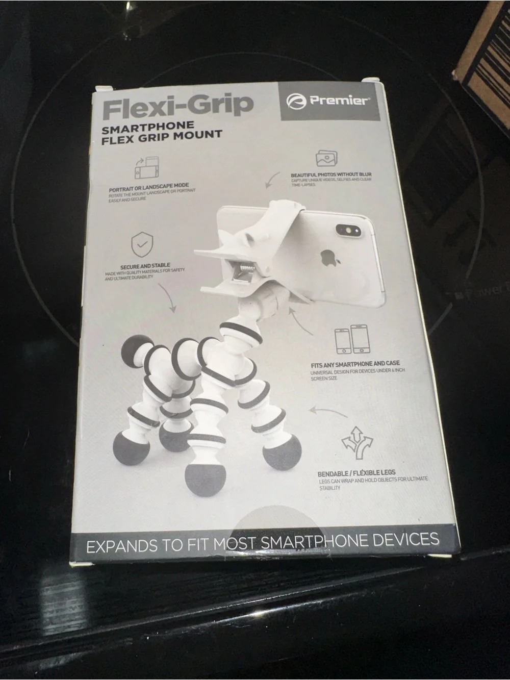 NEW Premier Flexi-Grip Smartphone Flex Mount - White/Black